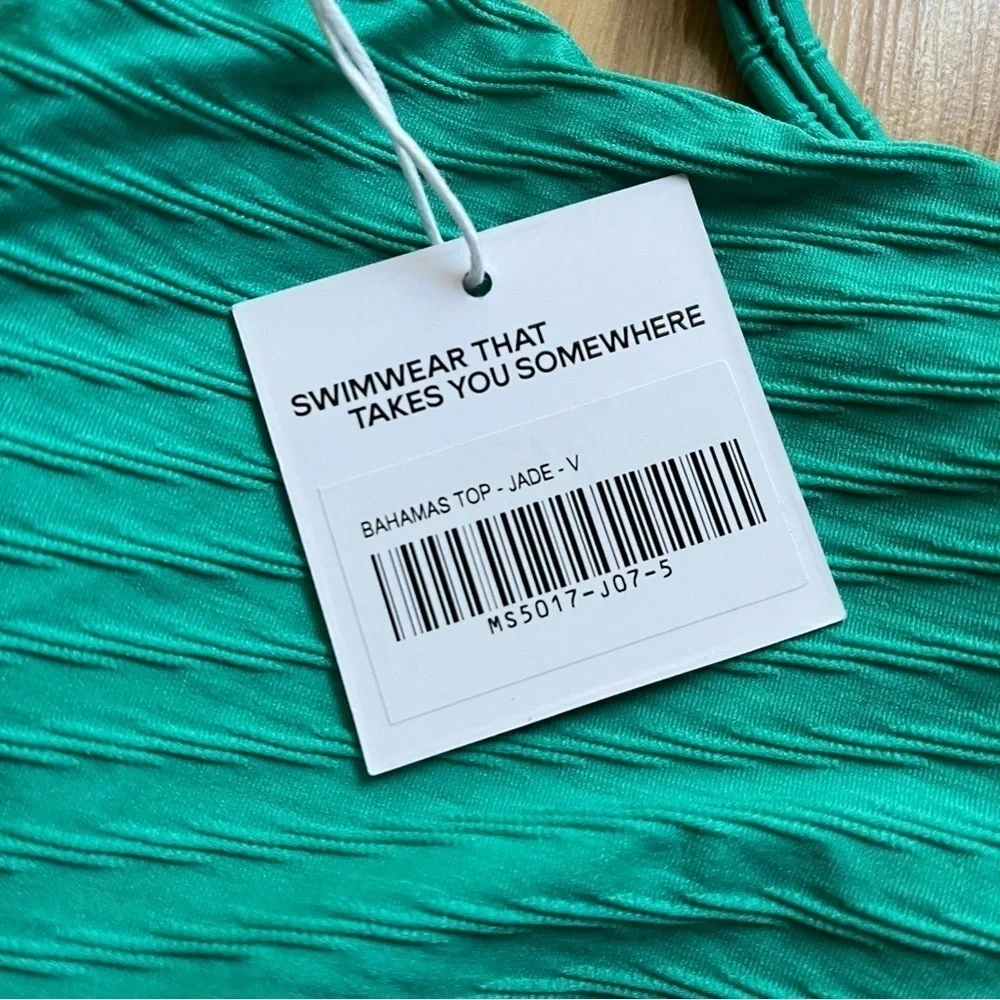 Monday swimwear Bahamas top in jade size V XL GREEN TIE BACK